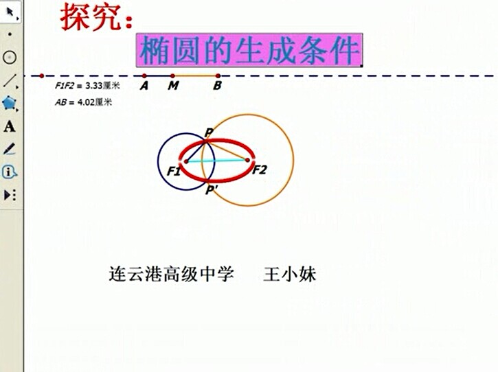 点击观看《探究：椭圆的生成条件》