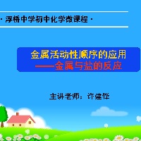 金属活动性顺序的应用——金属与盐的反应